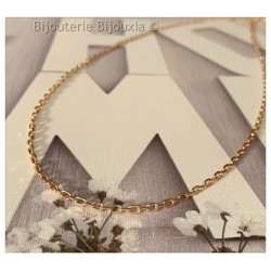 Chaîne Maille Forçat 45 CM X 2,25MM Plaqué or 18 CARATS 750/000