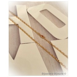 Chaîne Maille Forçat 45 CM X 2,25MM Plaqué or 18 CARATS 750/000