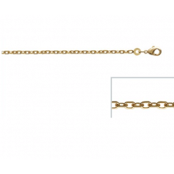 Chaîne Maille Forçat 45 CM X 2,25MM Plaqué or 18 CARATS 750/000