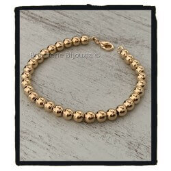 Bracelet Moderne Maille Boule 19cm Plaqué Or 18 carats