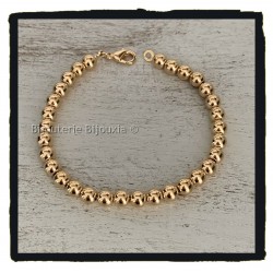 Bracelet Moderne Maille Boule 19cm Plaqué Or 18 carats