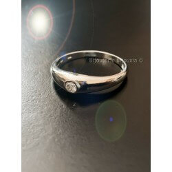 Bague jonc Cristal Zirconium Argent Massif 925/1000 Bijoux Mixte