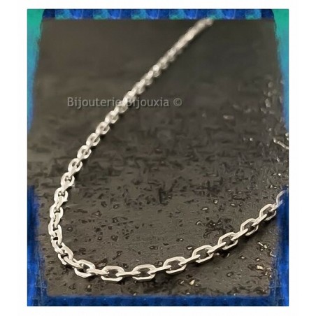 Chaîne 50CM Forçat Maille 2,60 MM Robuste Argent 925 Rhodié