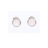Boucles d'oreilles Puces 6MM Pierre Quartz Rose & Argent Massif Rhodié 925/1000