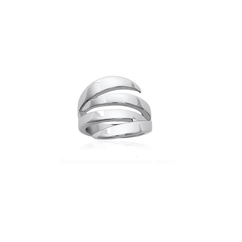 Bague Large Ciselée Rangs Acier Inoxydable Taille 50 à 60
