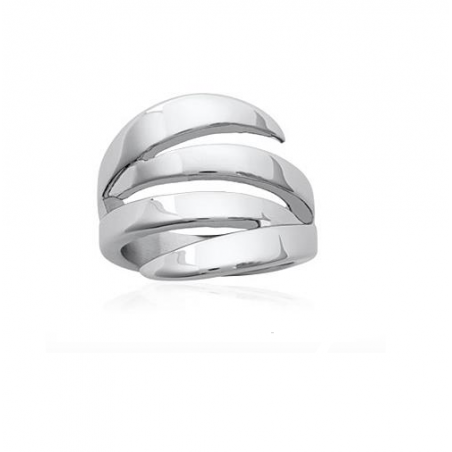 Bague Large Ciselée Rangs Acier Inoxydable Taille 50 à 60
