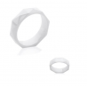 Bague Alliance Facettée Céramique BLANC Bijoux Tailles 50-52-54-56-58-60