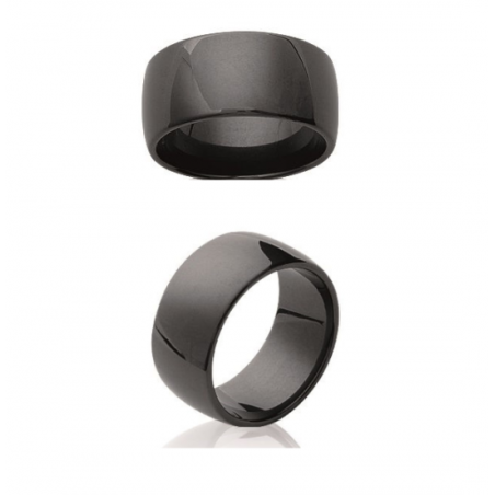 Bague Ronde Épaisse En Céramique NOIR Tailles 50-52-54-56-58-60