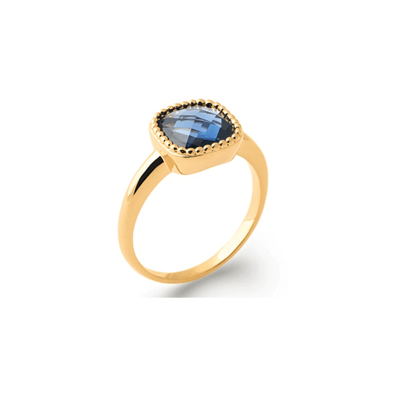 Bague Cristal Cz Saphir Plaqué or 18 Carats ZIRCONIUM T 50 à 60