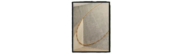 Chaîne Fine Maille Figaro 55cm Plaqué or 18 Carats Bijoux Mixte