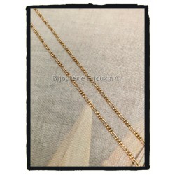 Chaîne Fine Maille Figaro 55cm Plaqué or 18 Carats Bijoux Mixte