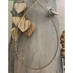 Chaîne Fine Maille Figaro 55cm Plaqué or 18 Carats Bijoux Mixte