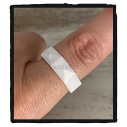 Bague Alliance Facettée Céramique BLANC Bijoux Tailles 50-52-54-56-58-60
