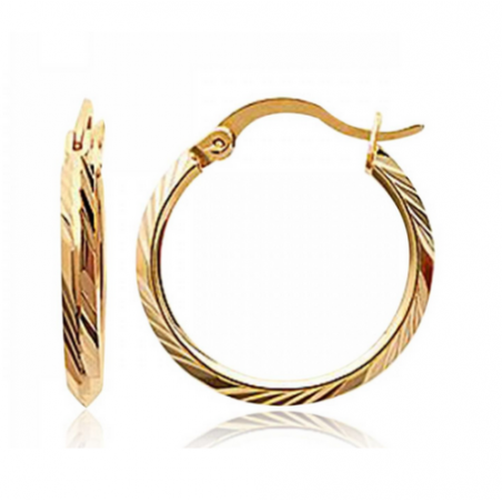 Boucles D'oreilles Créoles 2,5 cm Plaqué Or 18 Carats 750/000