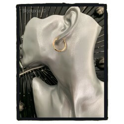 Boucles D'oreilles Créoles 2,5 cm Plaqué Or 18 Carats 750/000