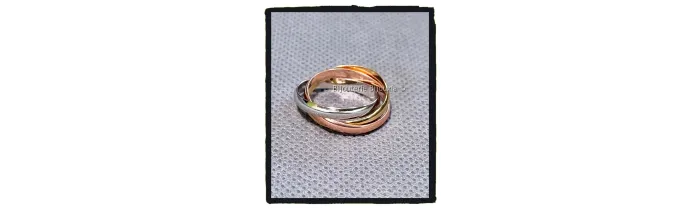 Bague 3 Anneaux Tricolore Plaqué or Rose&Jaune et Argent 925 T48 à 70