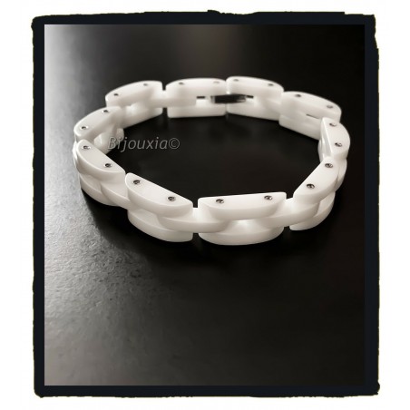 Bracelet Femme en pure Céramique Blanche 19CM Bijou