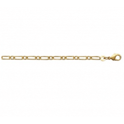 Chaîne 50CM Maille Alternée Figaro Plaqué Or 18 Carats