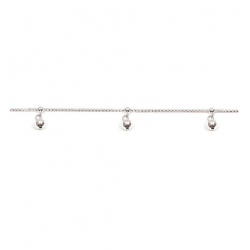 Chaîne De Cheville Pampilles Boules En Argent Massif 925/000