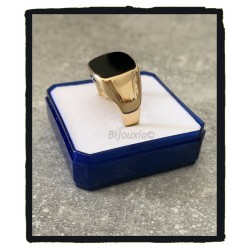 Bague Chevalière Pierre ONYX EN OR jaune 9 CARATS 375/1000 T62 à 68