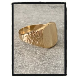 Bague Chevalière Carrée EN OR jaune 9 CARATS 375/1000 T60 à 68