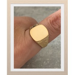 Bague Chevalière Carrée EN OR jaune 9 CARATS 375/1000 T60 à 68