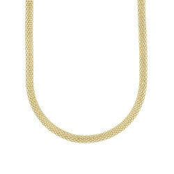 Collier Ras De Cou Tressé Ajourée En Argent Doré 925/000