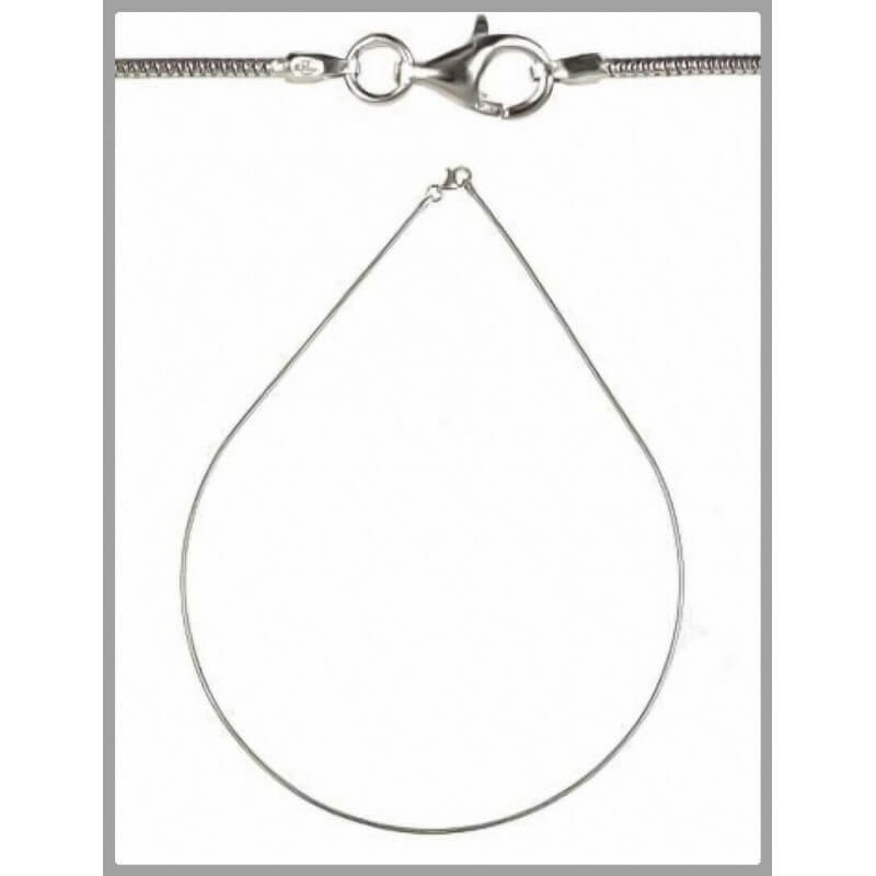 Chaîne De Cou En Argent – Maille Serpent 60 Cm (Ref. 496) – Occasion