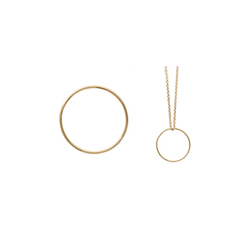 Pendentif Cercle En Plaqué or 18 Carats 750/1000