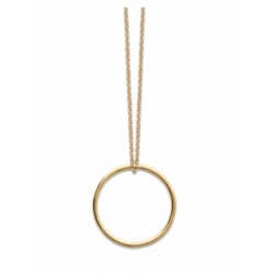 Collier avec Pendentif Cercle En Plaqué or 18 Carats 750/1000