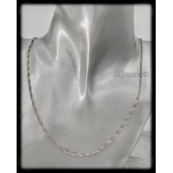 Chaîne De Cou 40cm Maille Singapour Argent Massif 925/000