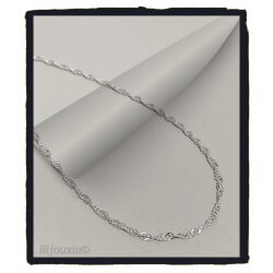 Chaîne De Cou 40cm Maille Singapour Argent Massif 925/000