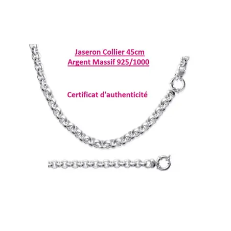 Planetys Collier Chaîne Argent 925 Maille Jaseron Plaqué Or Jaune 18K - 2mm Largeur