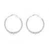 Boucles D'oreilles Créoles Contour Boules 4CM Argent Massif 925/1000