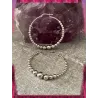 Boucles D'oreilles Créoles Contour Boules 4CM Argent Massif 925/1000