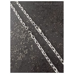 Chaîne 4MM X 70CM Longue Maille Forçat Argent Massif 925