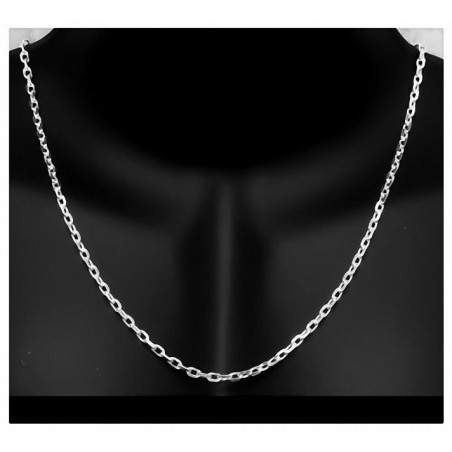 Chaîne 50CM X 3MM Maille Forçat Épaisse Argent Massif 925