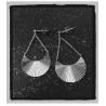 Boucles D'oreilles Pendantes Demi-Lune Chaînette Argent Massif 925 Rhodié