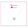 Collier Fil Nylon Coeur ZIRCONIUM Argent Massif 925/000
