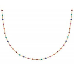 Collier Pierres émail Multicolores Et Plaqué or 18 Carats 750/1000