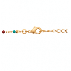 Collier Pierres émail Multicolores Et Plaqué or 18 Carats 750/1000