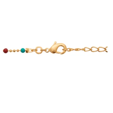 Bracelet Ancien En Plaqué Or Avec Pierres Multicolores – Style Vintage Usé