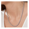 Collier Maille Corde Robuste Argent Massif 925/1000 Rhodié