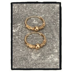 Boucles D'oreilles Créoles Tribales 2 CM Plaqué Or 18 CARATS