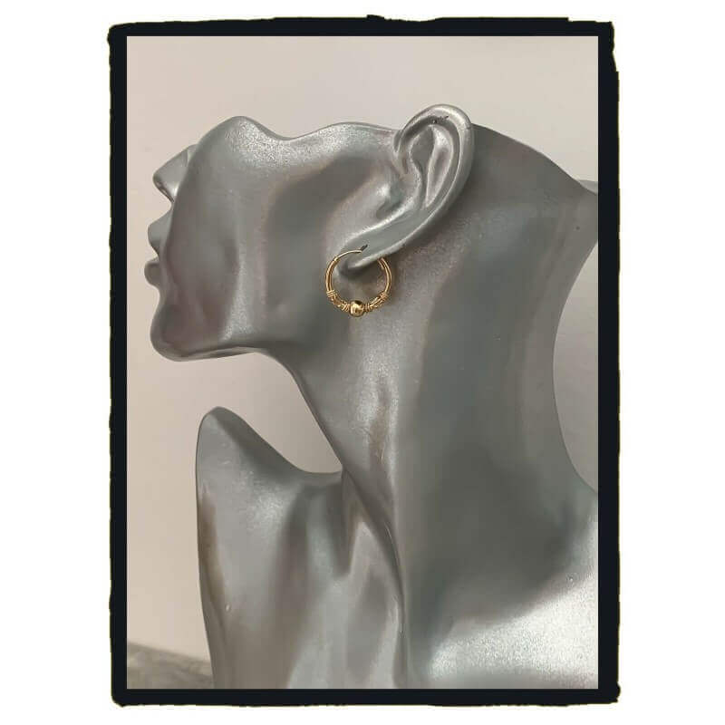 Boucles d'oreilles créoles ethniques plaque or - L'Atelier d