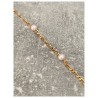 Bracelet Maille figaro alternée et Perles En Plaqué Or 18 carats