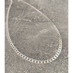Chaîne 55cm x 3.50mm Maille Gourmette Argent Massif 925/1000 Poinçonné
