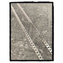 Chaîne 55cm x 3.50mm Maille Gourmette Argent Massif 925/1000 Poinçonné