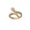 Bague Serpent Et ZIRCONIUM En Plaqué or 18 Carats