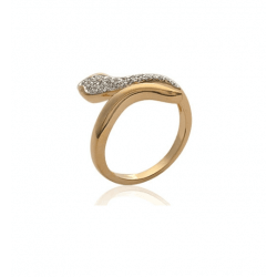 Bague Serpent Et ZIRCONIUM En Plaqué or 18 Carats
